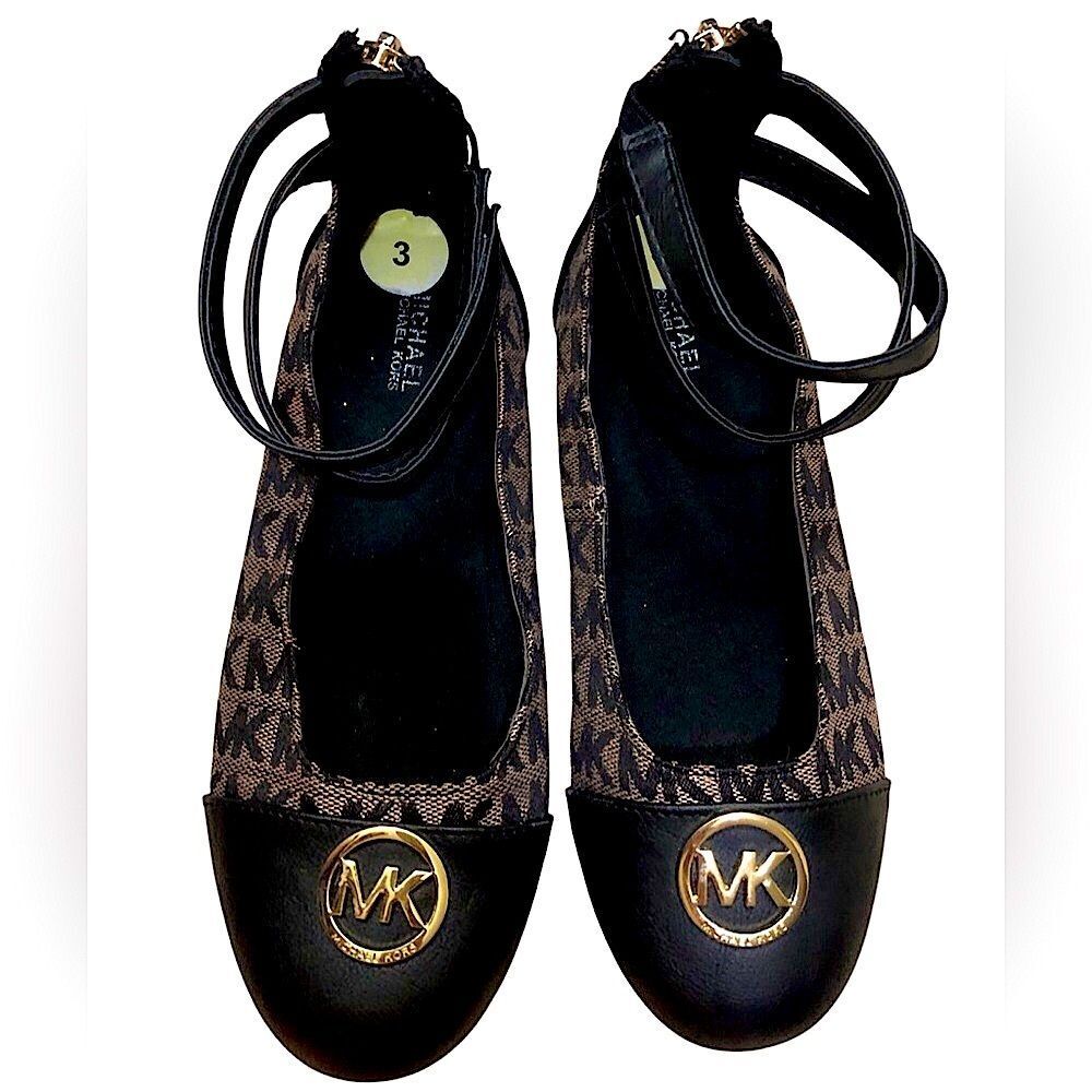 MICHAEL Michael Kors Black Flats with Geometric Design